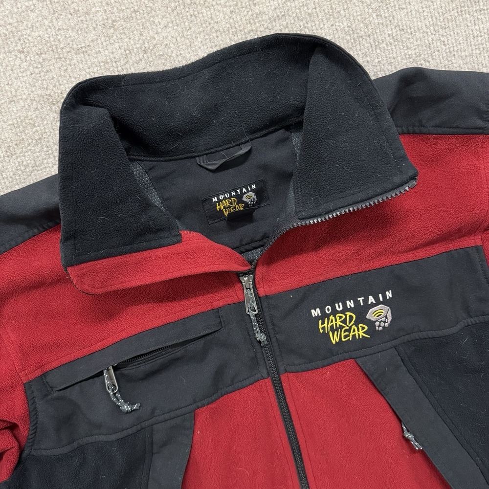 Mountain Hardwear Jacket Mens Medium Red Black Gore Windstopper Fleece